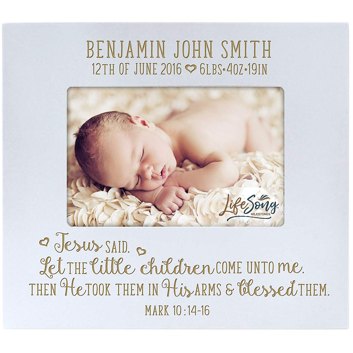 Personalized New Baby Photo Frame - Jesus Said - LifeSong Milestones