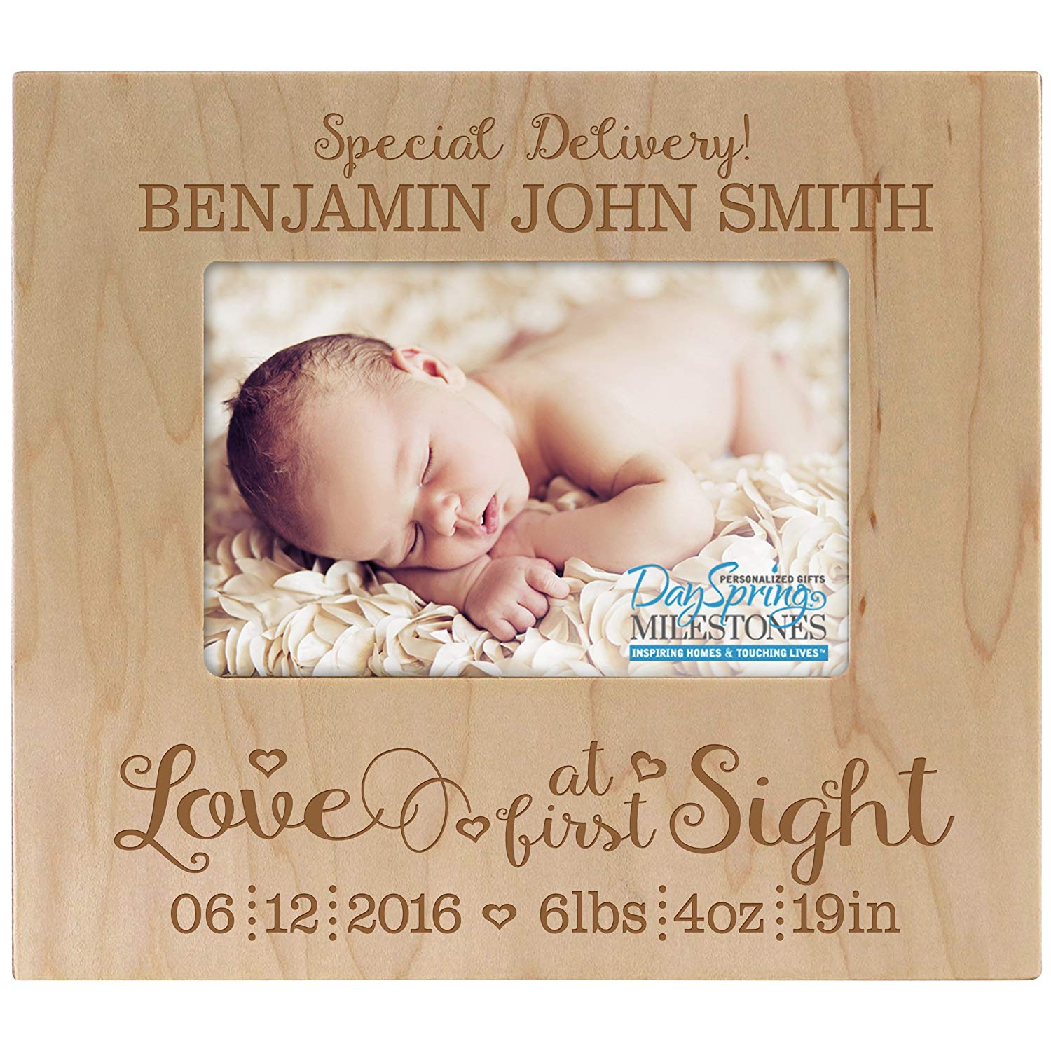 Personalized New Baby Photo Frame - Love At First Sight - LifeSong Milestones