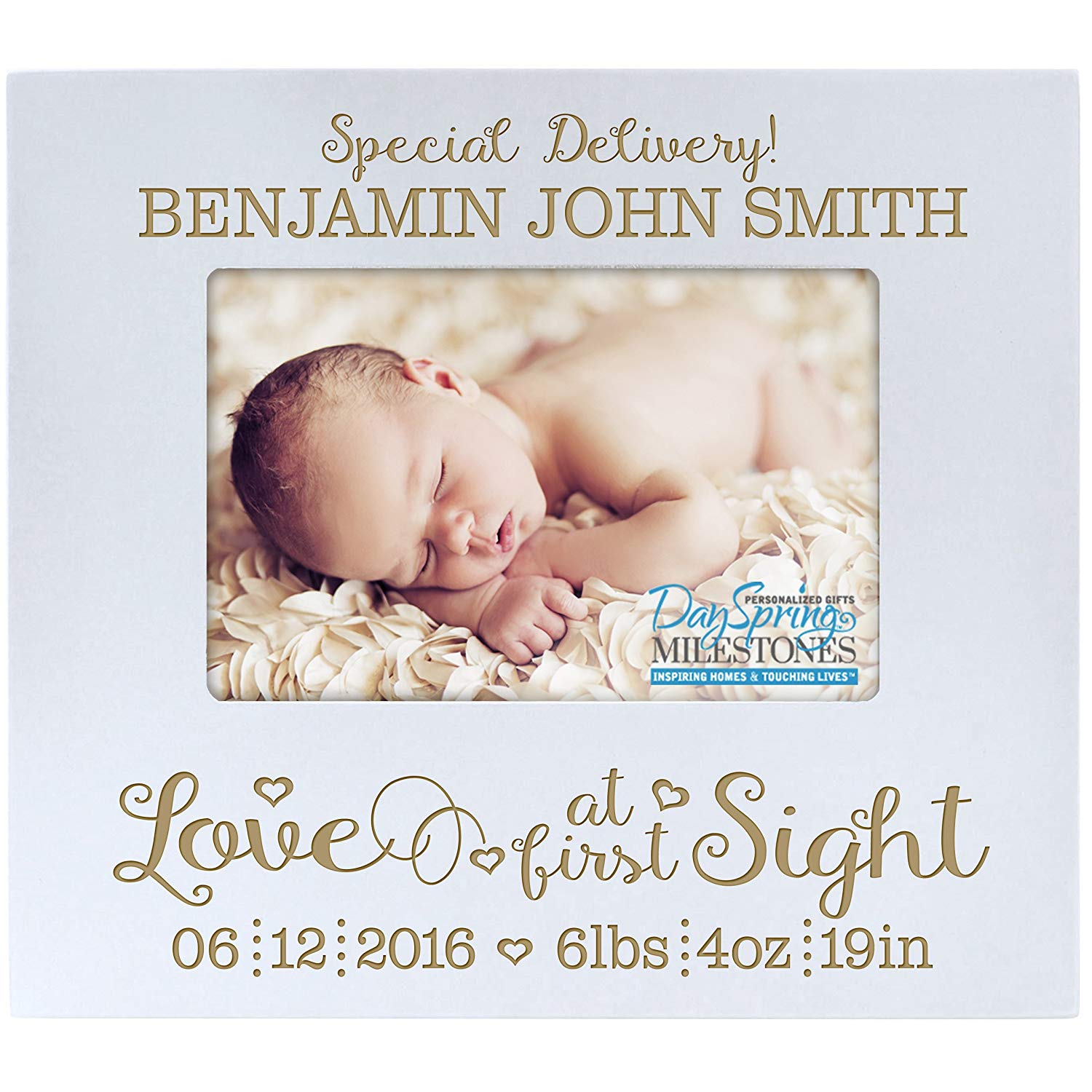 Personalized New Baby Photo Frame - Love At First Sight - LifeSong Milestones