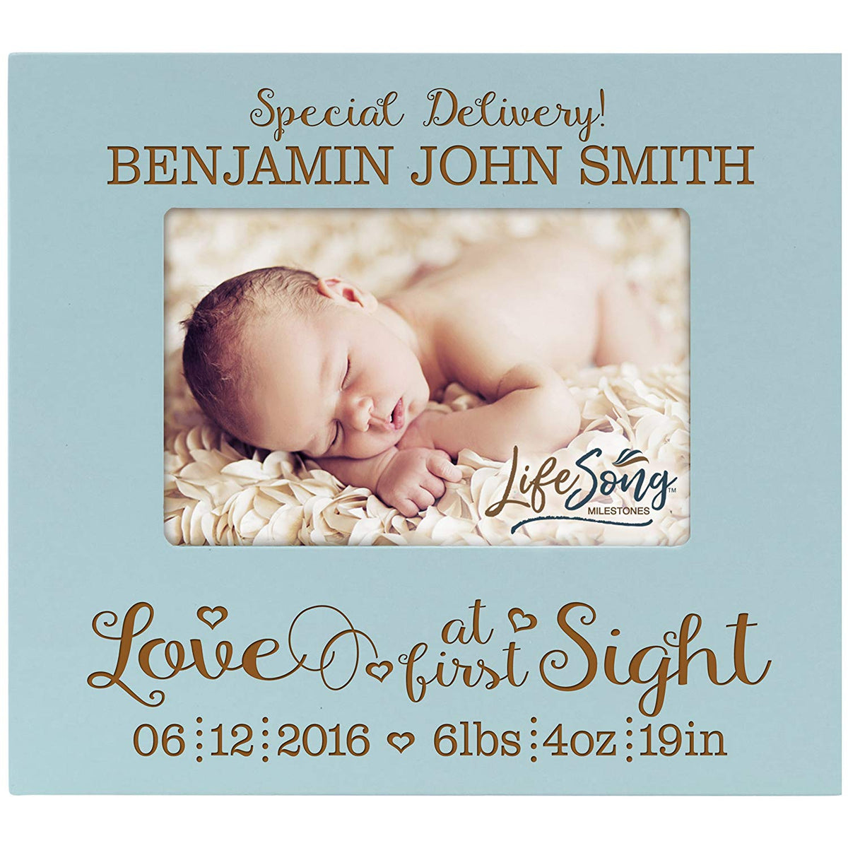 Personalized New Baby Photo Frame - Love At First Sight - LifeSong Milestones
