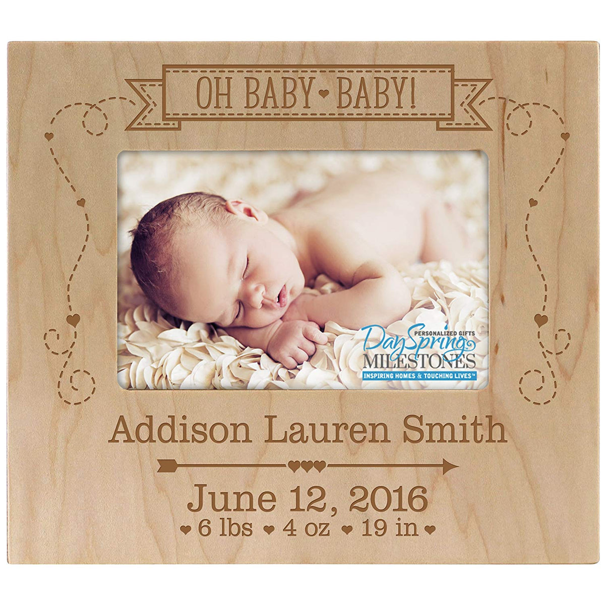 Personalized New Baby Photo Frame - Oh Baby Baby - LifeSong Milestones