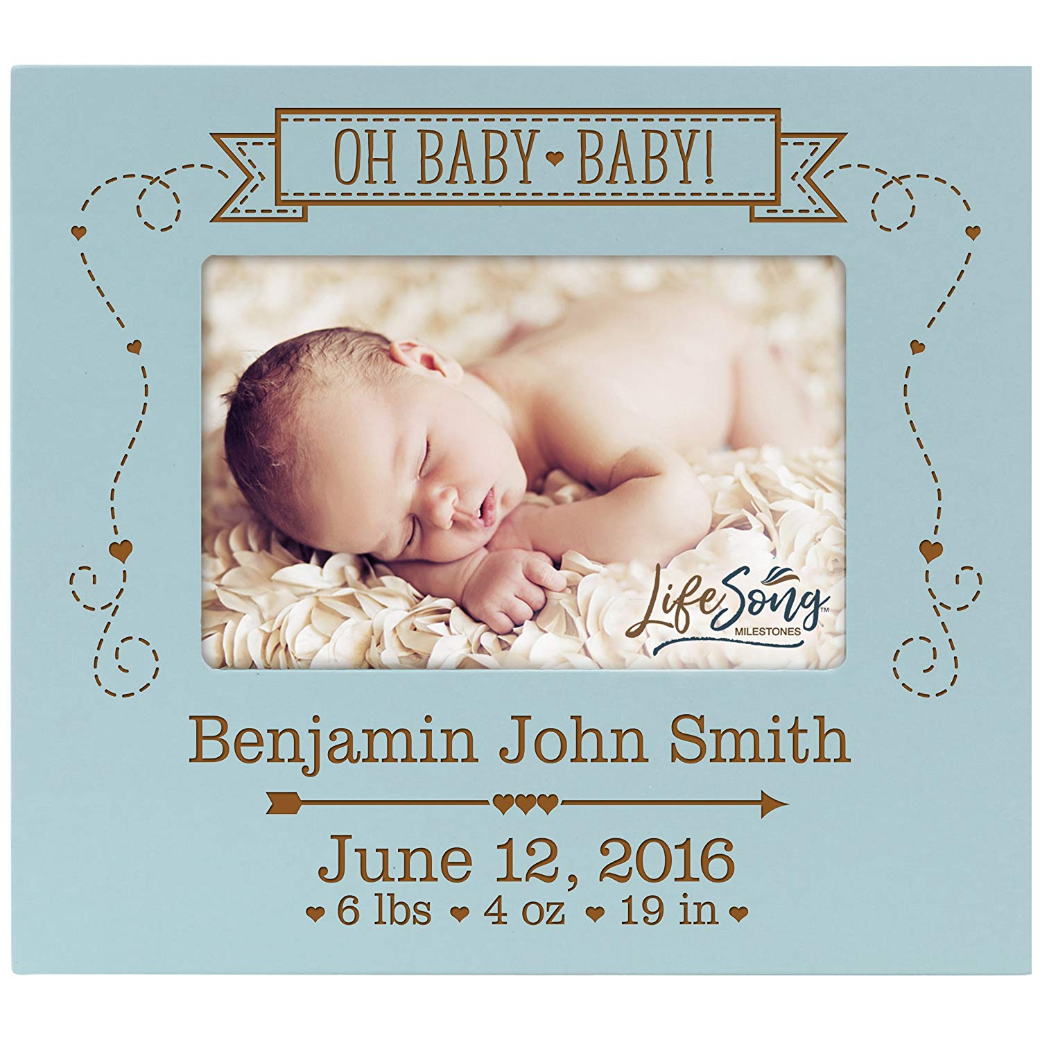 Personalized New Baby Photo Frame - Oh Baby Baby - LifeSong Milestones