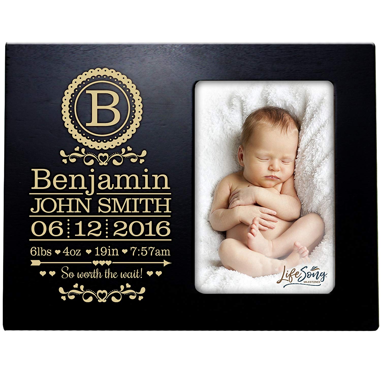 Personalized New Baby Photo Frame - So Worth The Wait - LifeSong Milestones