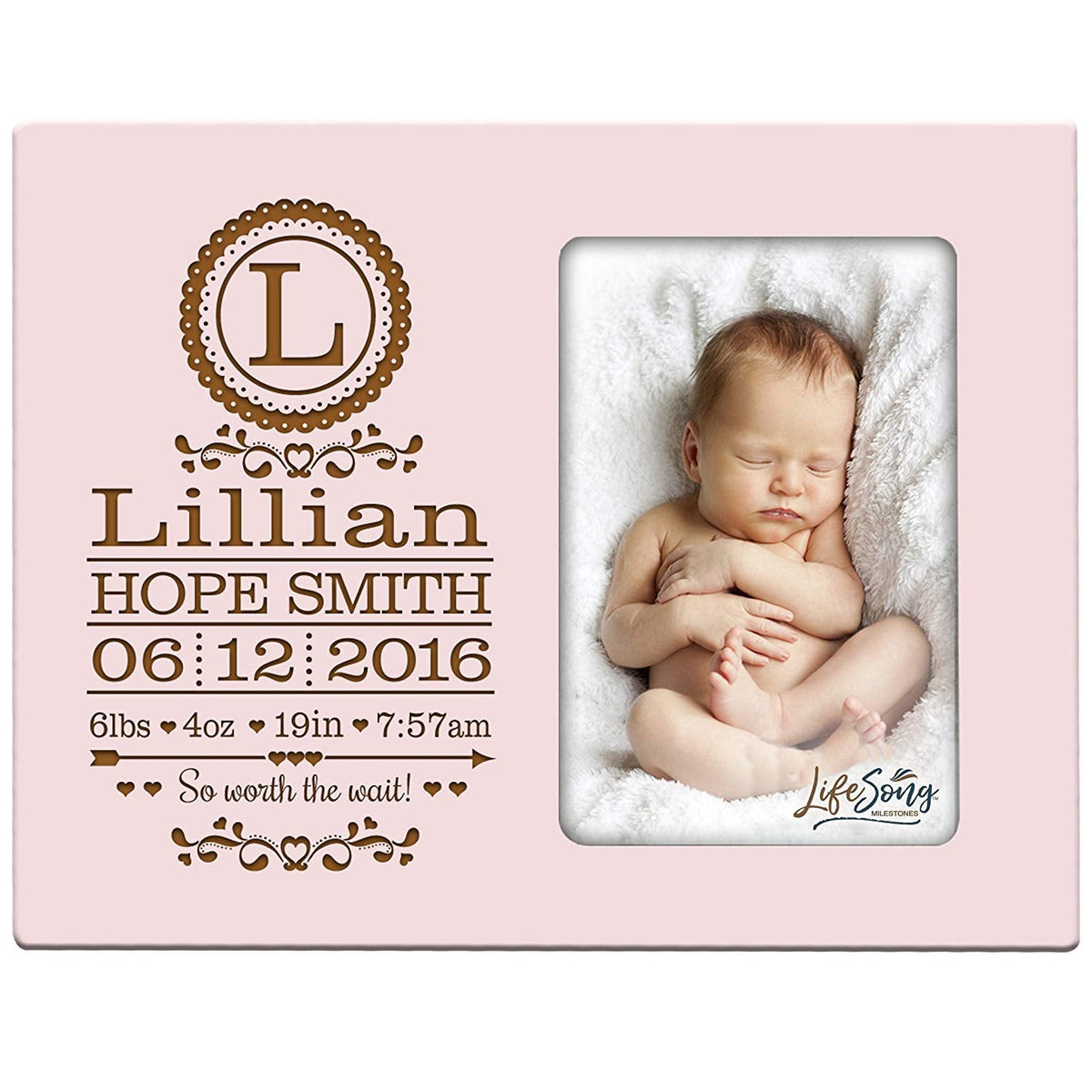 Personalized New Baby Photo Frame - So Worth The Wait - LifeSong Milestones