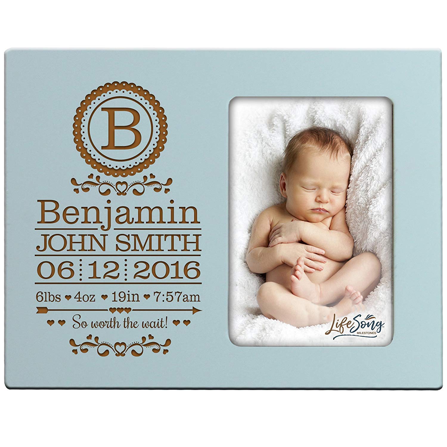Personalized New Baby Photo Frame - So Worth The Wait - LifeSong Milestones