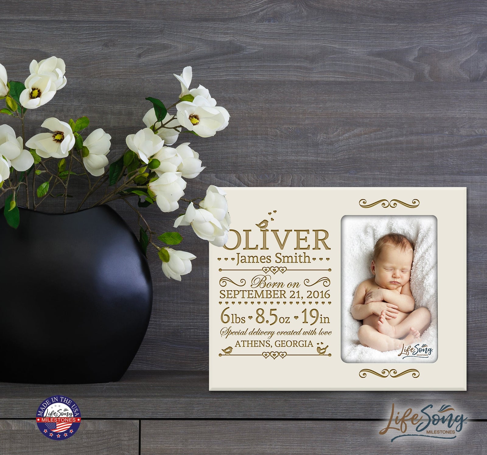 Personalized New Baby Photo Frame - Special Delivery - LifeSong Milestones