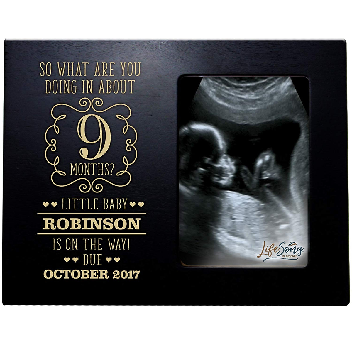 Personalized New Baby Sonogram Photo Frames - About 9 Months? - LifeSong Milestones