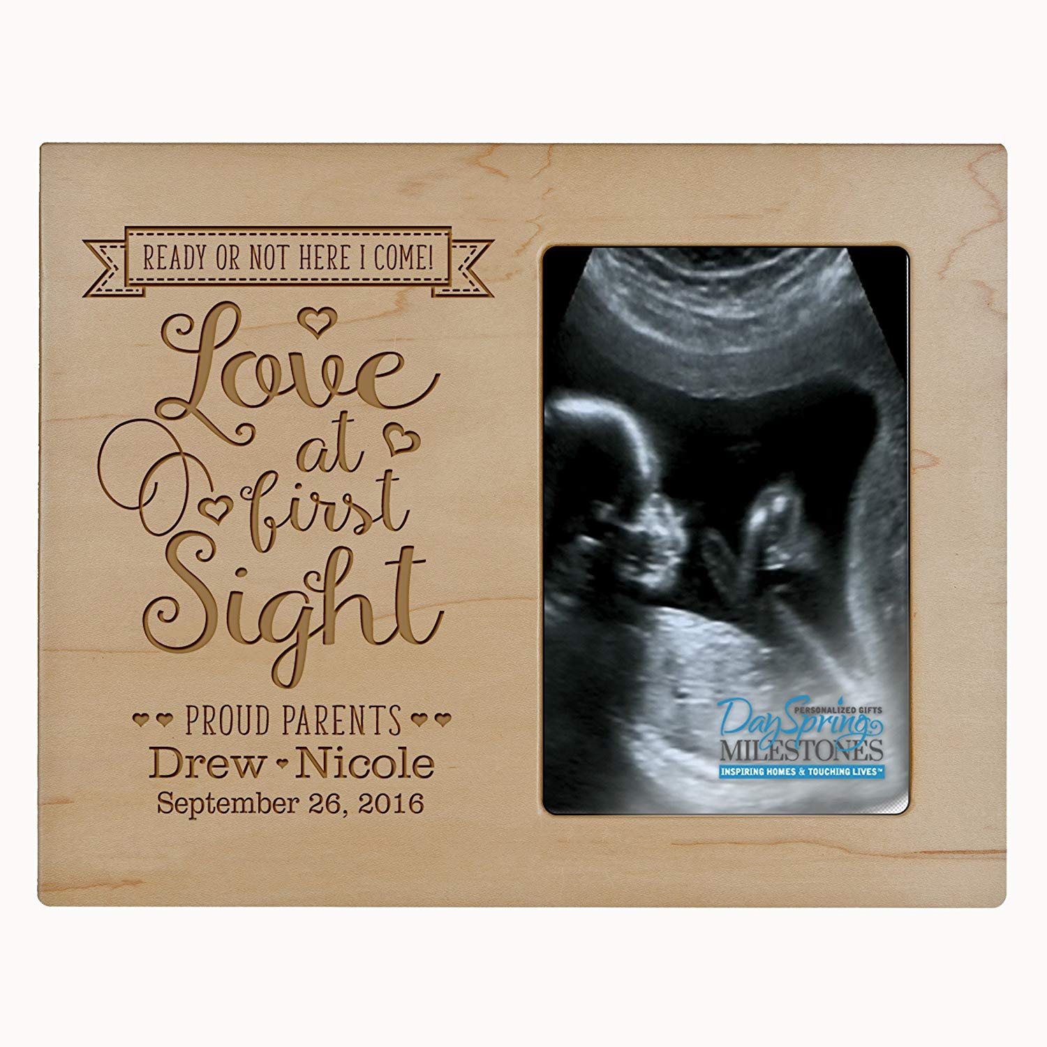 Personalized New Baby Sonogram Photo Frames - Love At First Sight - LifeSong Milestones