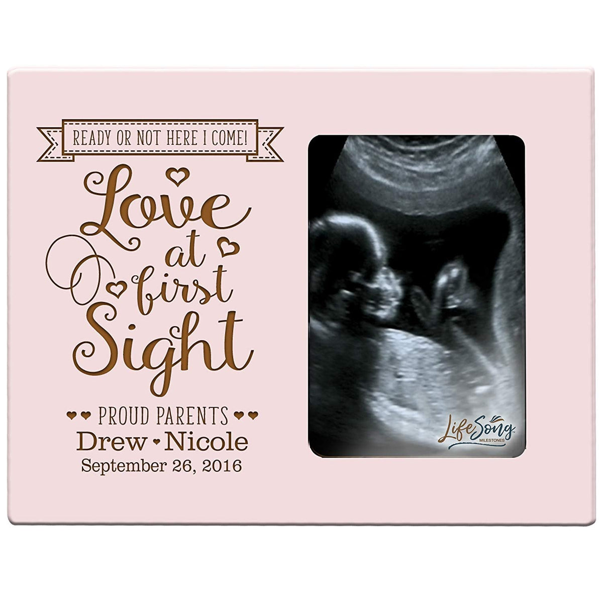 Personalized New Baby Sonogram Photo Frames - Love At First Sight - LifeSong Milestones