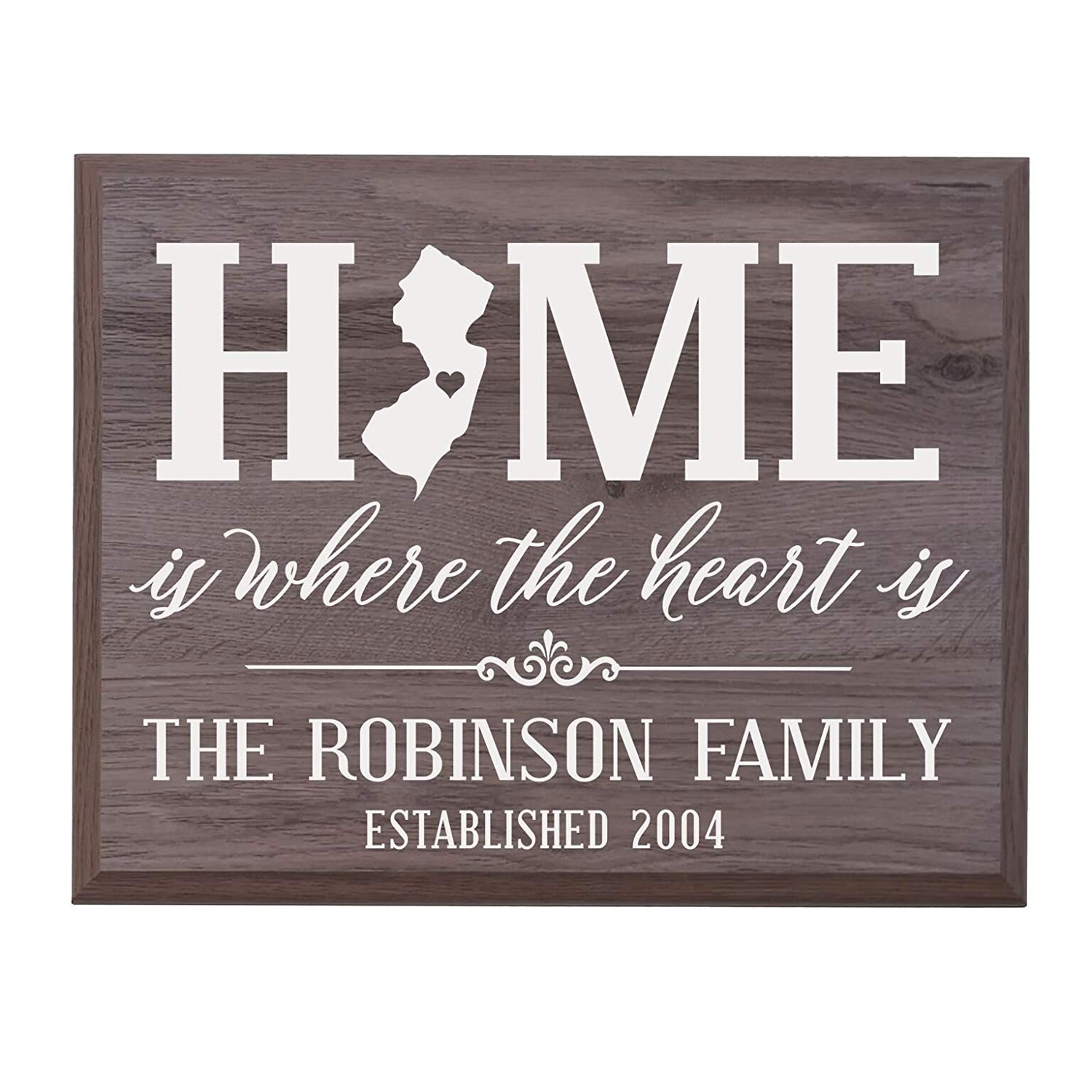 Personalized New Jersey State Home is Where the heart is Sign - LifeSong Milestones