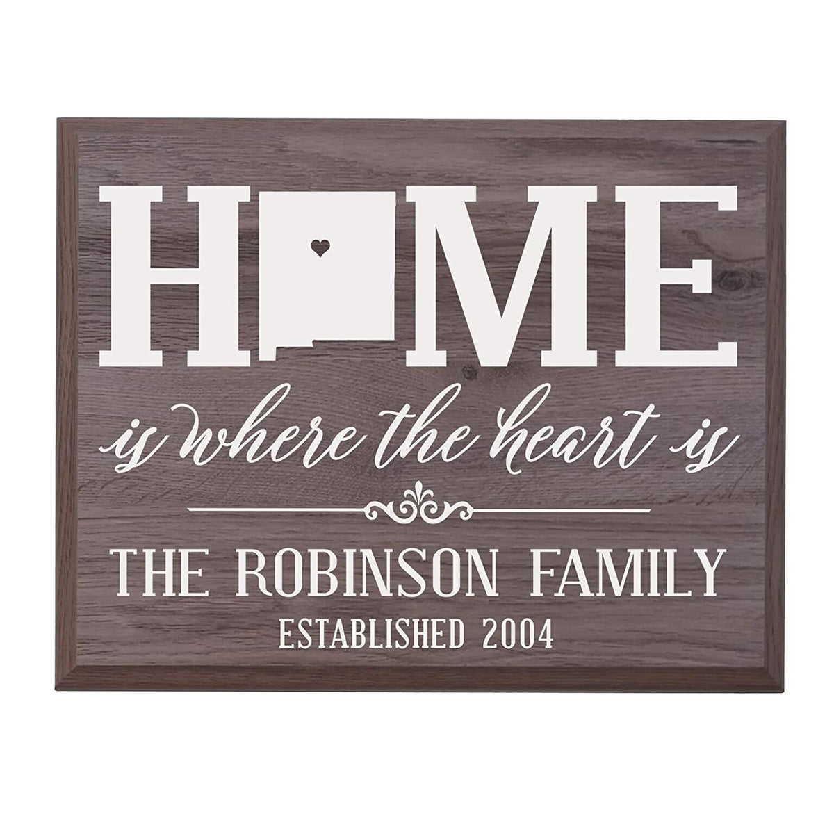 Personalized New Mexico State Home is Where the heart is Sign - LifeSong Milestones