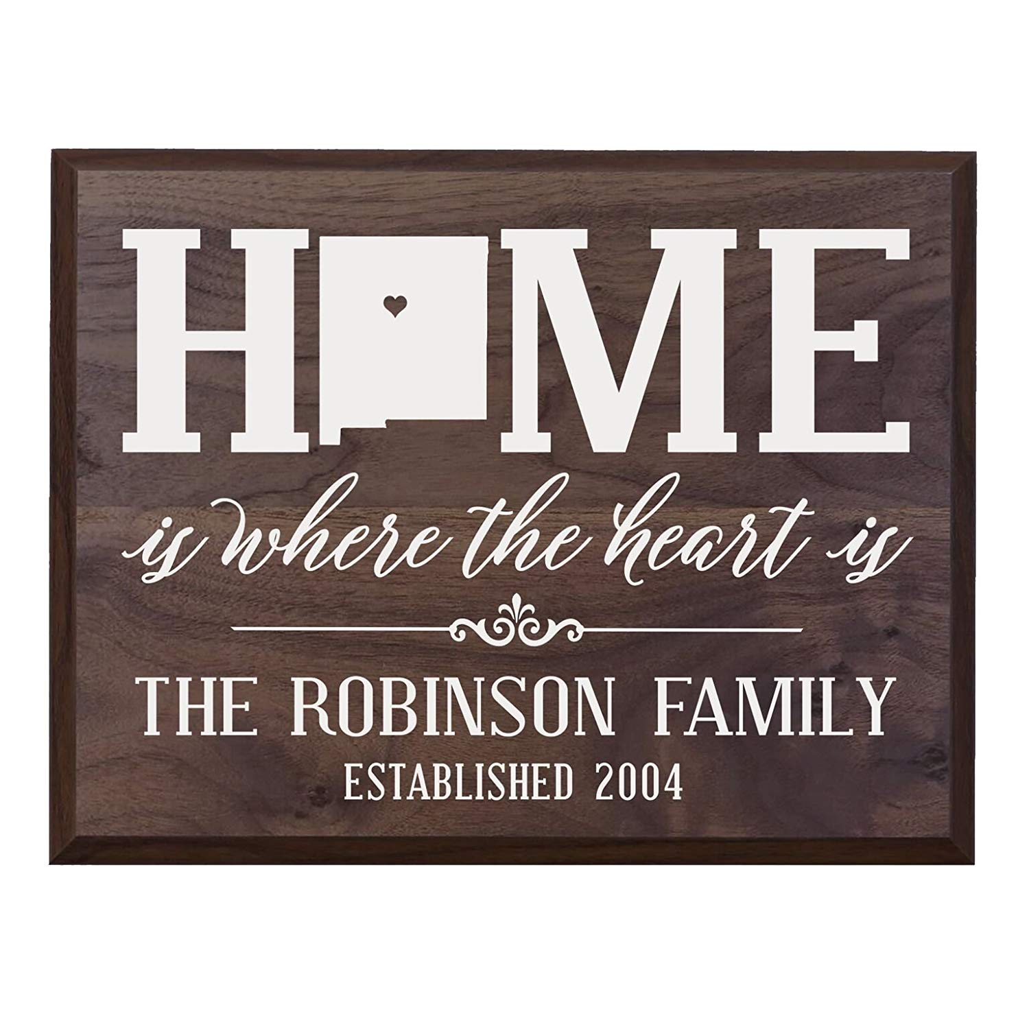 Personalized New Mexico State Home is Where the heart is Sign - LifeSong Milestones