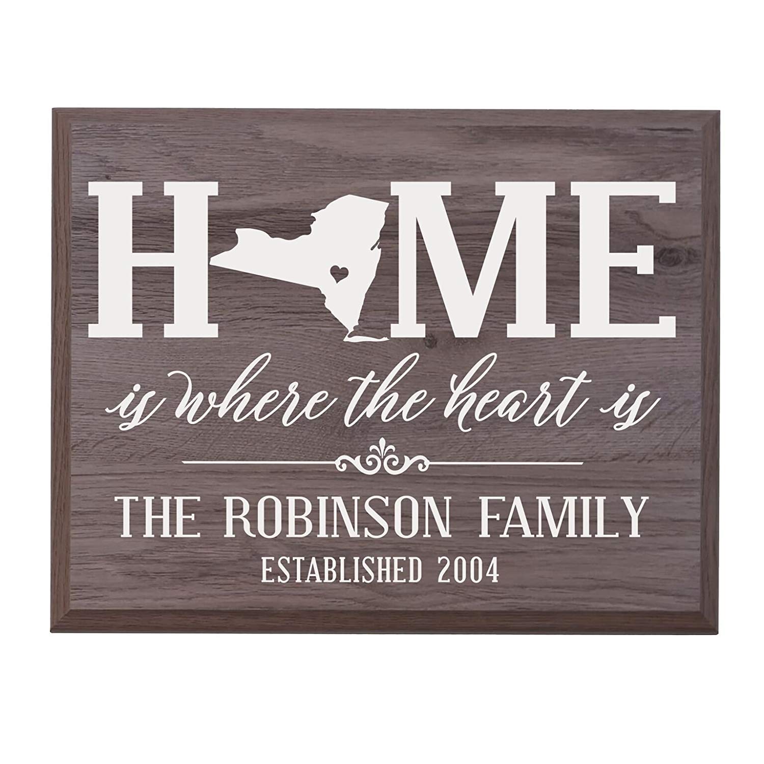 Personalized New York State Home is Where the heart is Sign - LifeSong Milestones