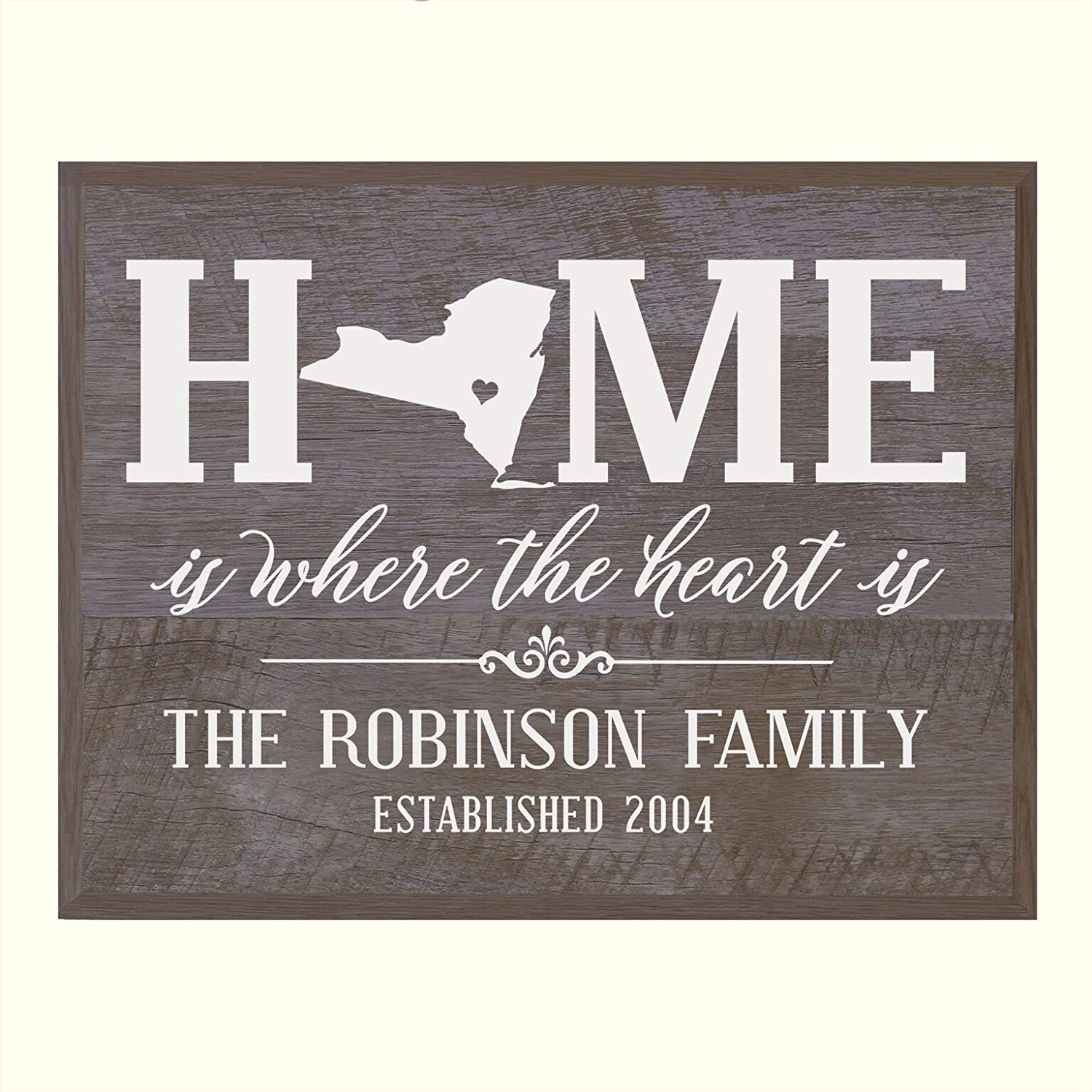 Personalized New York State Home is Where the heart is Sign - LifeSong Milestones