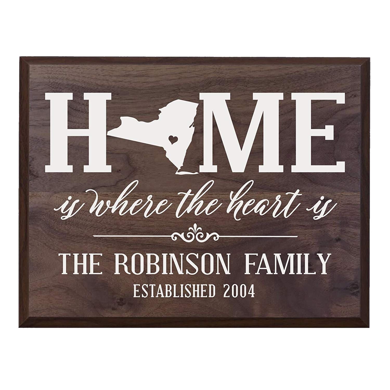 Personalized New York State Home is Where the heart is Sign - LifeSong Milestones