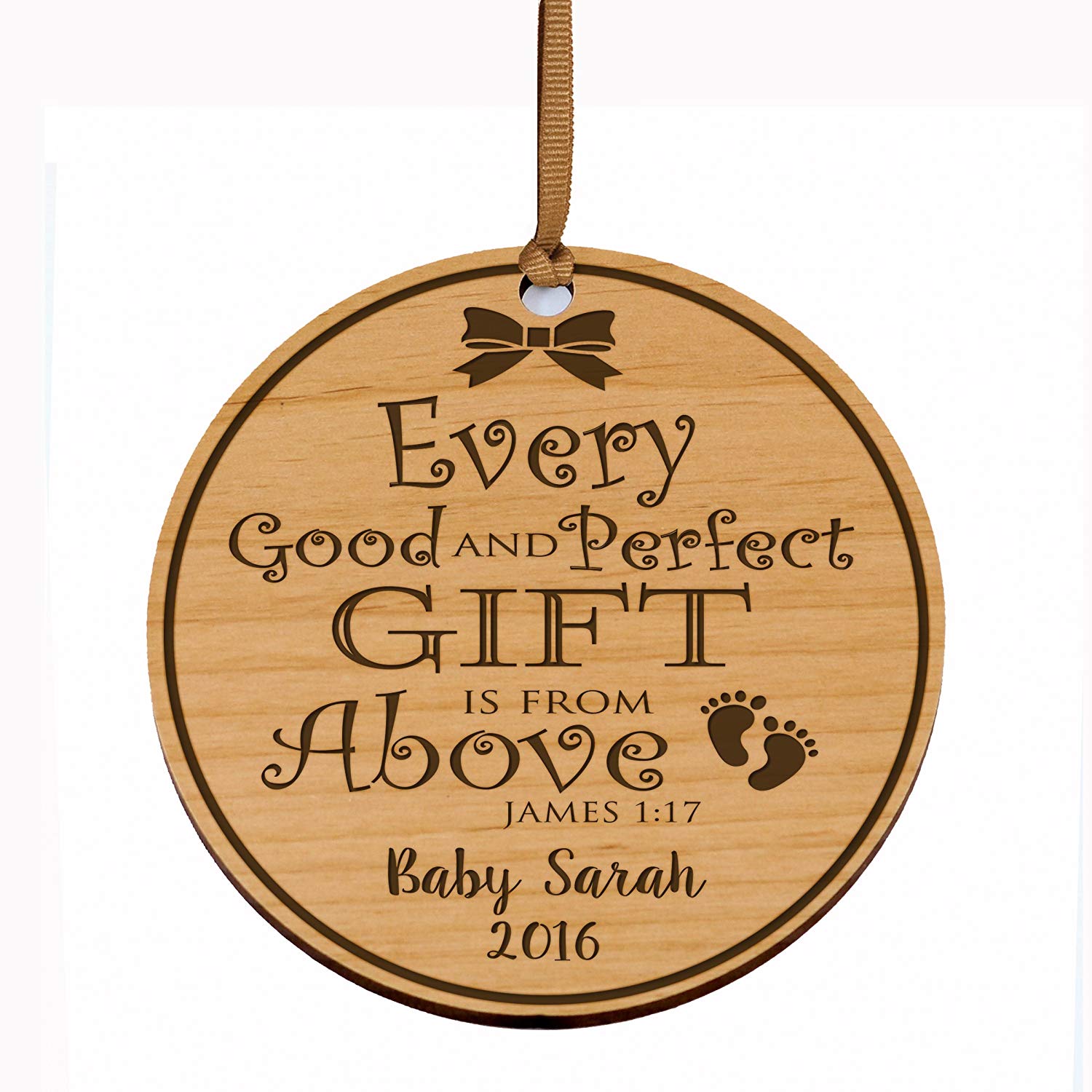 Personalized Newborn Baby Ornaments - Every Good And Perfect Gift - LifeSong Milestones