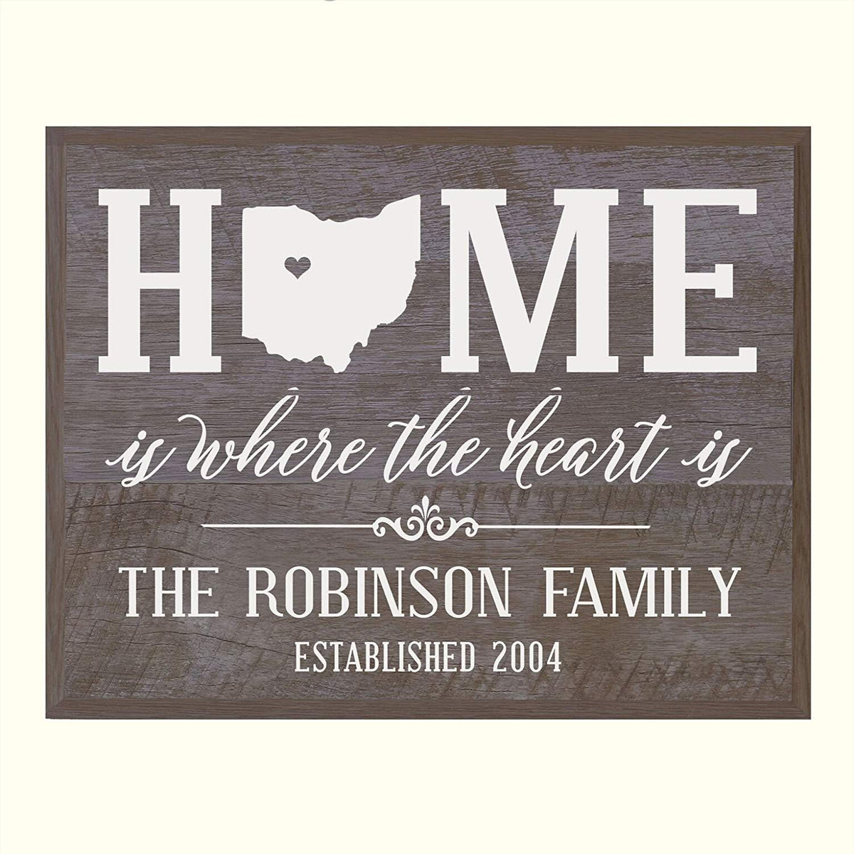 Personalized Ohio State Home is Where the heart is Sign - LifeSong Milestones