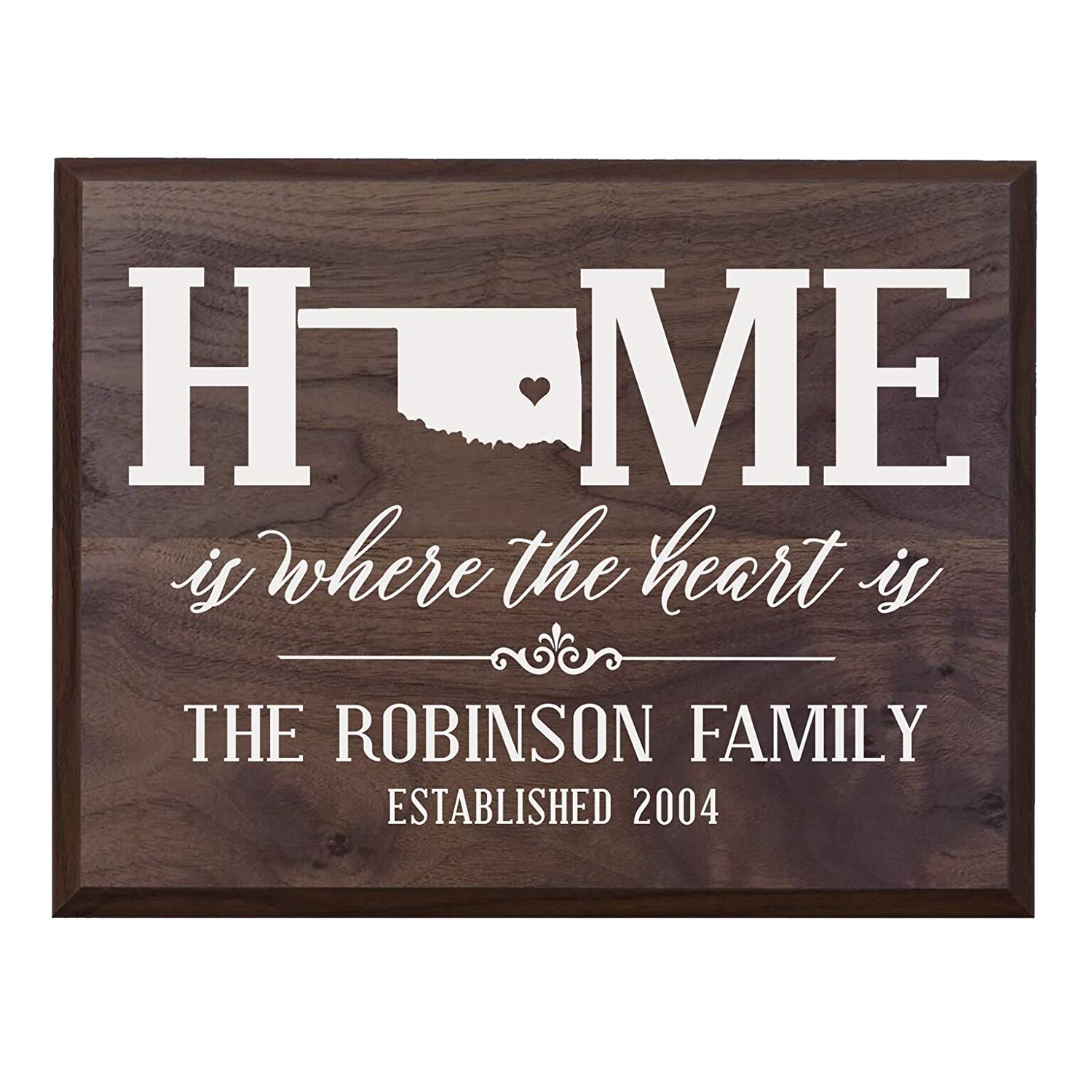 Personalized Oklahoma State Home is Where the heart is Sign - LifeSong Milestones