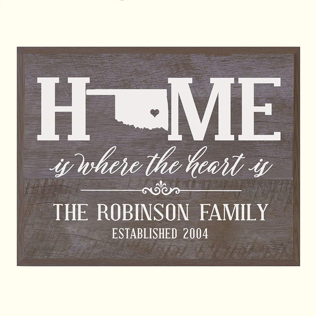 Personalized Oklahoma State Home is Where the heart is Sign - LifeSong Milestones