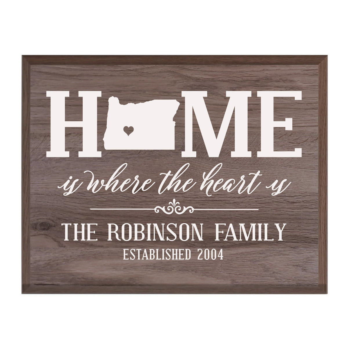 Personalized Oregon State Home is Where the heart is Sign - LifeSong Milestones