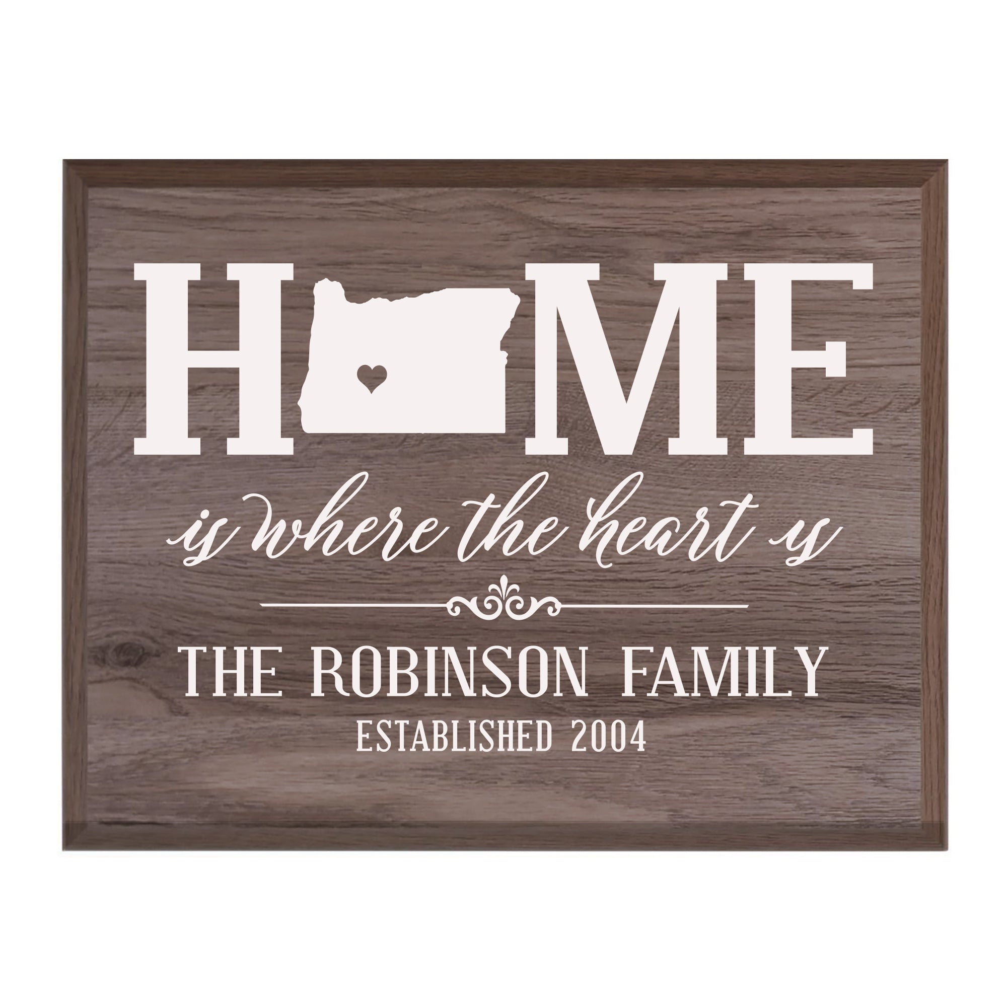 Personalized Oregon State Home is Where the heart is Sign - LifeSong Milestones