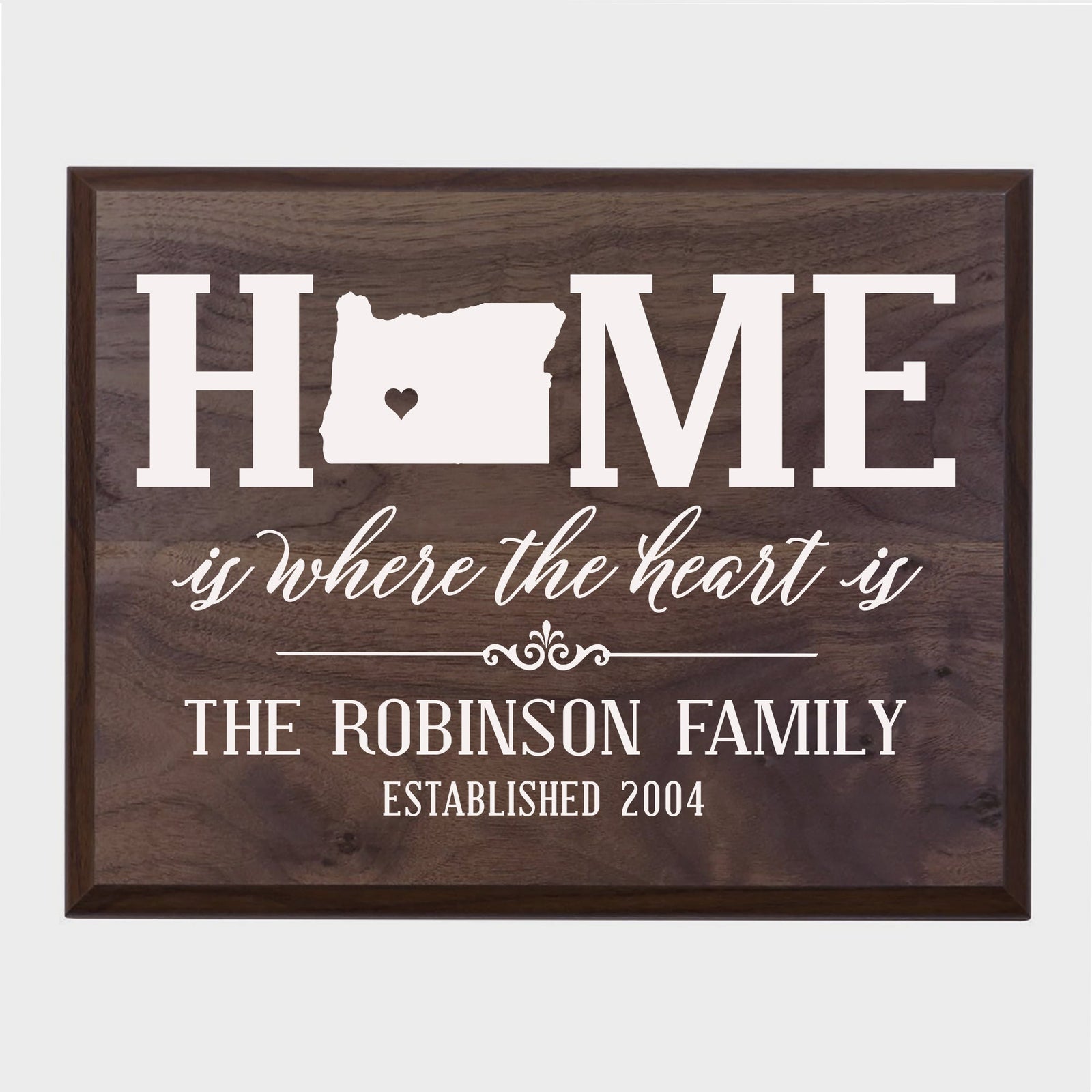Personalized Oregon State Home is Where the heart is Sign - LifeSong Milestones