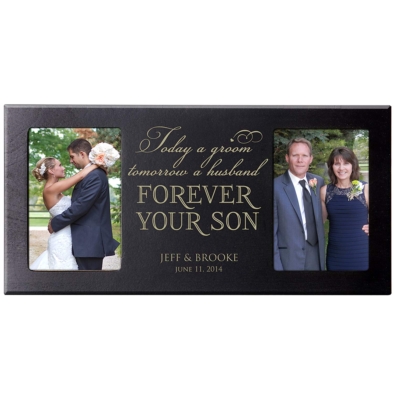 Personalized Parent Wedding Double Frame Gift - Forever Your Son - LifeSong Milestones
