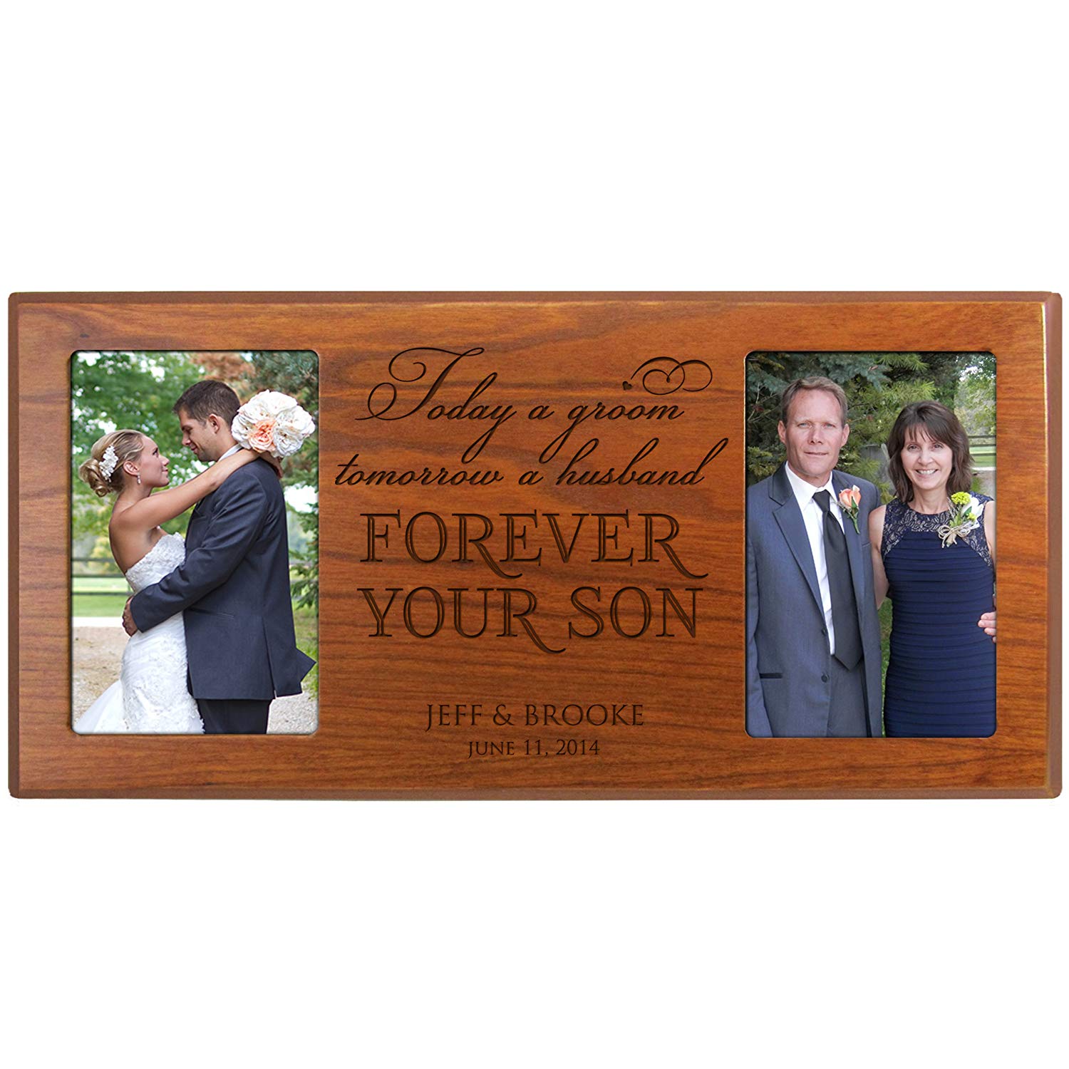 Personalized Parent Wedding Double Frame Gift - Forever Your Son - LifeSong Milestones