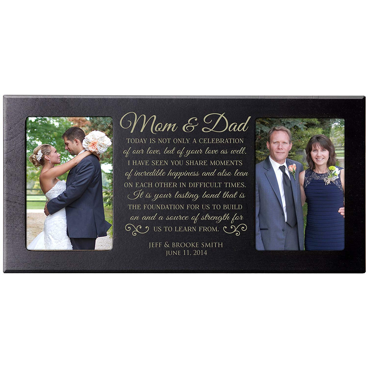 Personalized Parent Wedding Double Frame Gift - Mom &amp; Dad - LifeSong Milestones