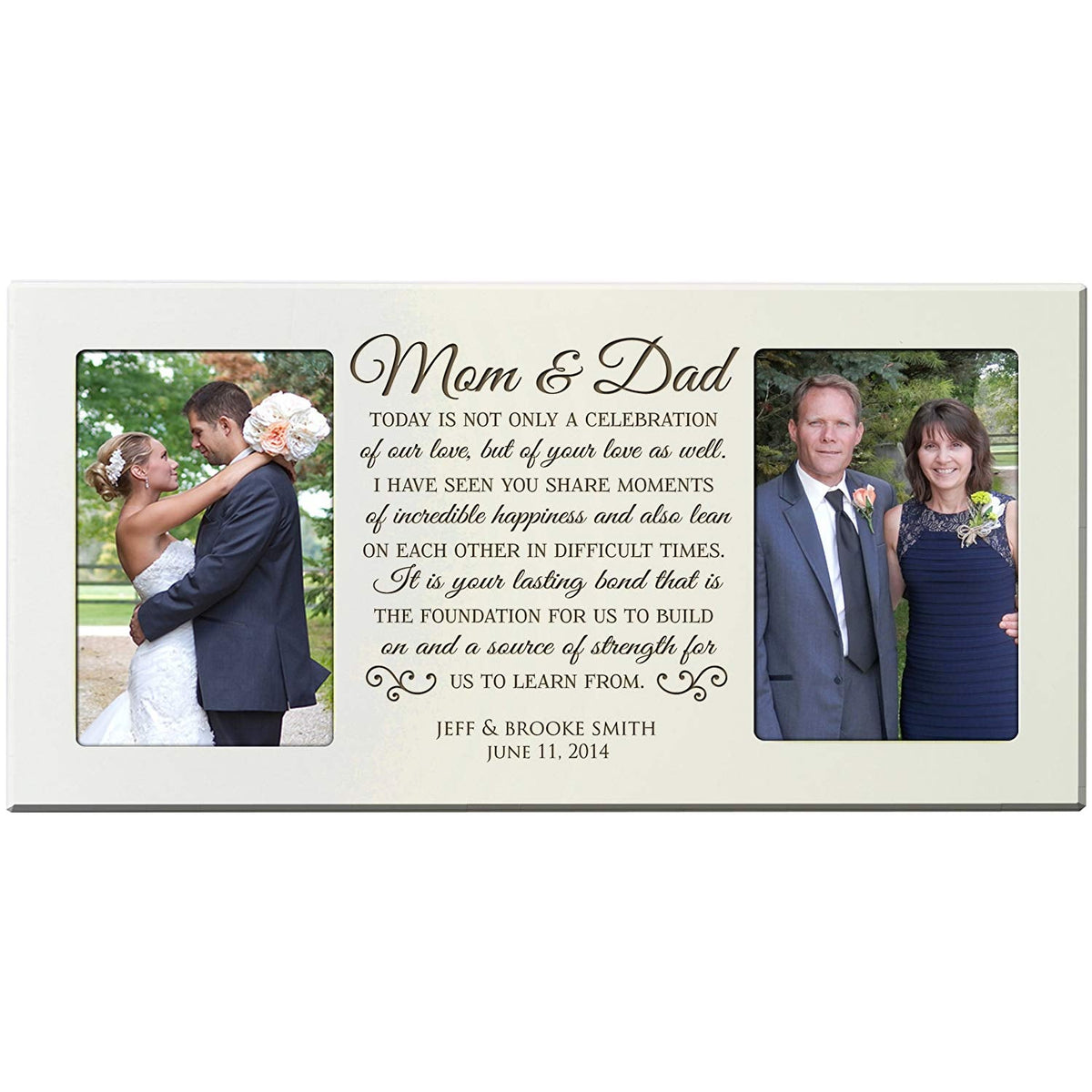 Personalized Parent Wedding Double Frame Gift - Mom & Dad - LifeSong Milestones