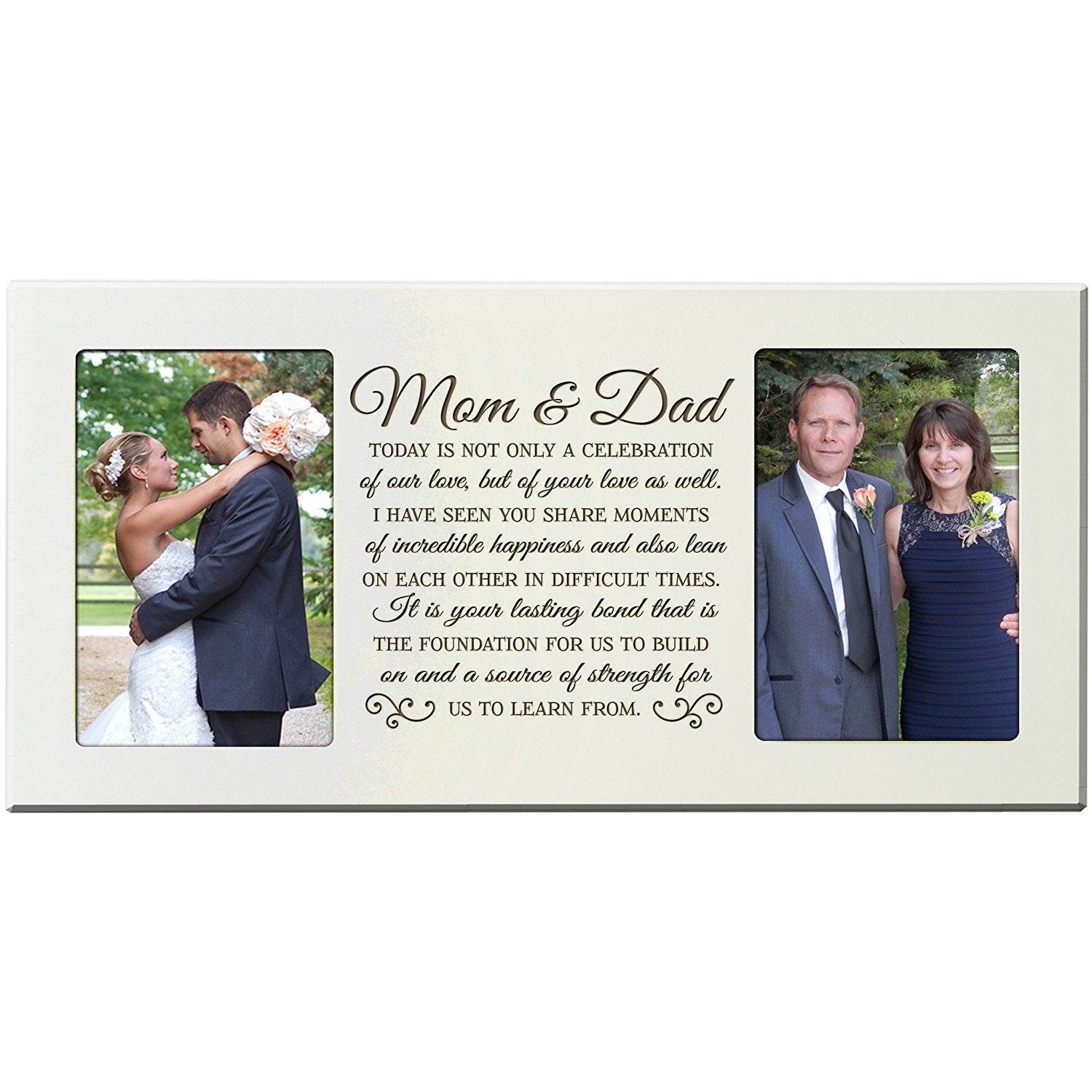 Personalized Parent Wedding Photo Picture Frame Gift Idea "Mom & Dad" - LifeSong Milestones