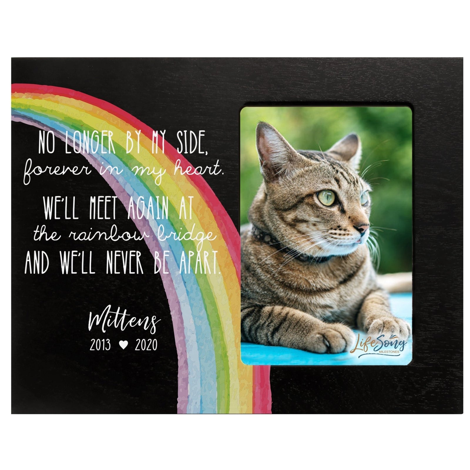 Personalized Pet Memorial Photo Frame - Rainbow Bridge - LifeSong Milestones