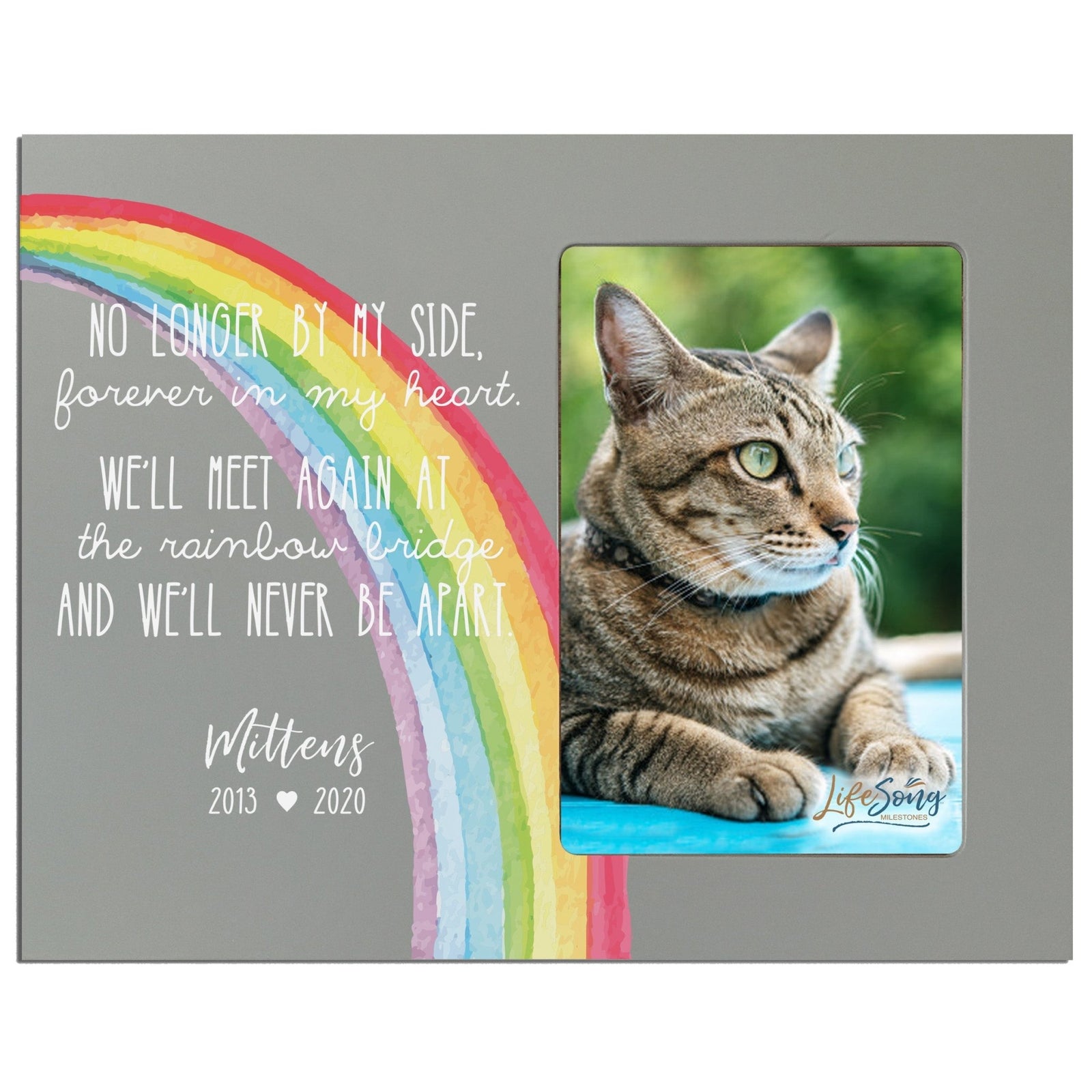 Personalized Pet Memorial Photo Frame - Rainbow Bridge - LifeSong Milestones