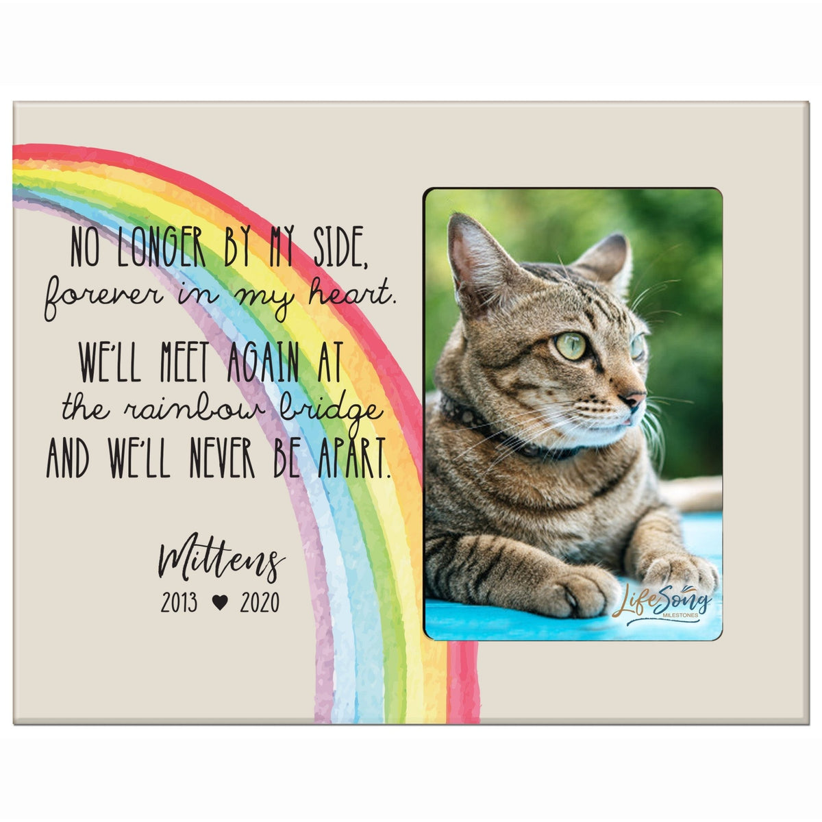 Personalized Pet Memorial Photo Frame - Rainbow Bridge - LifeSong Milestones