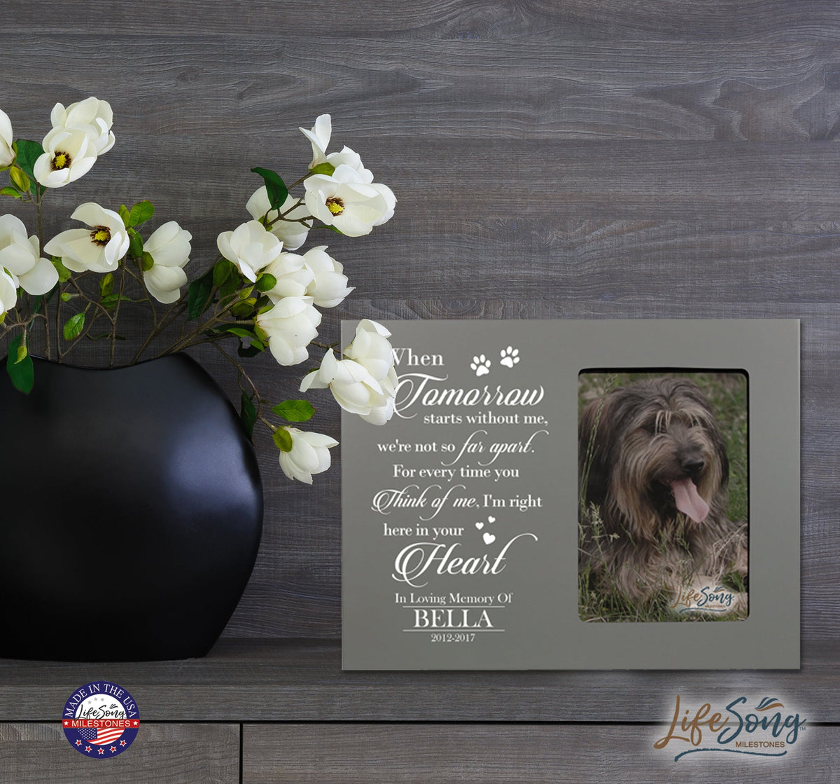 Personalized Pet Memorial Photo Frame - When Tomorrow Starts - LifeSong Milestones