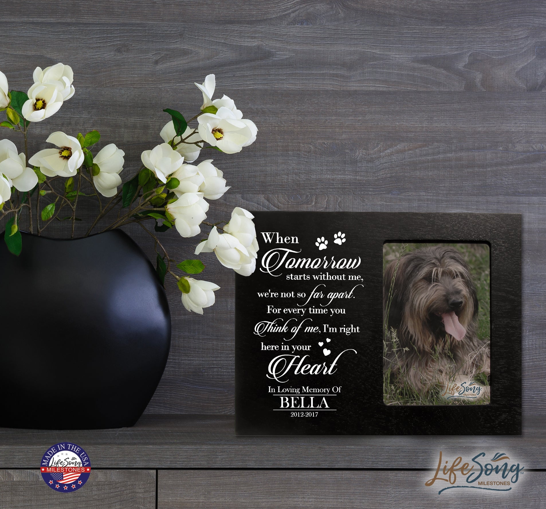 Personalized Pet Memorial Photo Frame - When Tomorrow Starts - LifeSong Milestones