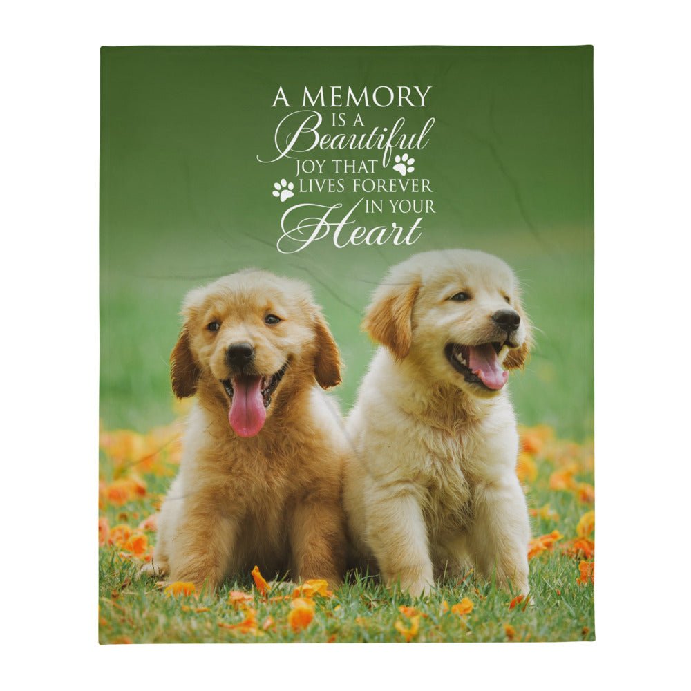 Personalized Pet Memorial Printed Throw Blanket - A Memory Is A Beautiful Joy - LifeSong Milestones