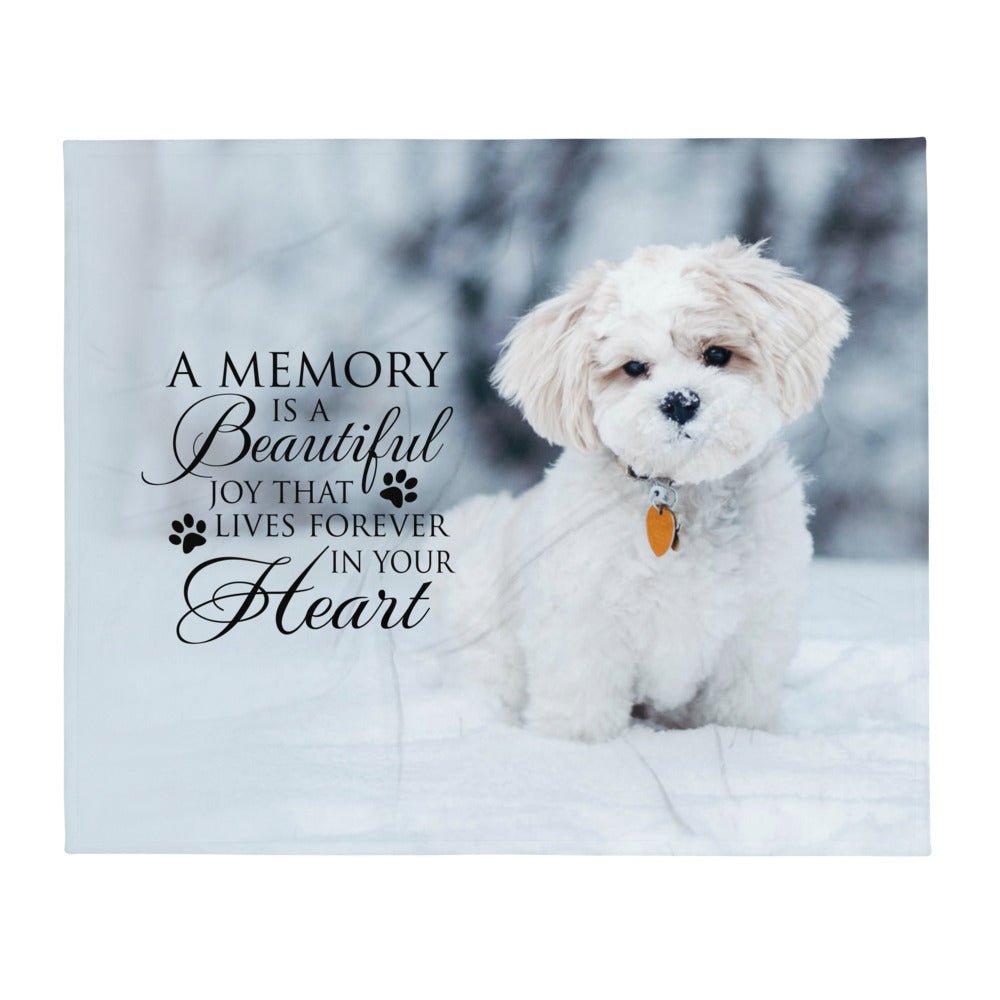 Personalized Pet Memorial Printed Throw Blanket - A Memory Is A Beautiful Joy - LifeSong Milestones