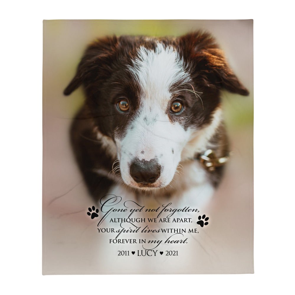 Personalized Pet Memorial Printed Throw Blanket - Gone Yet Not Forgotten - LifeSong Milestones