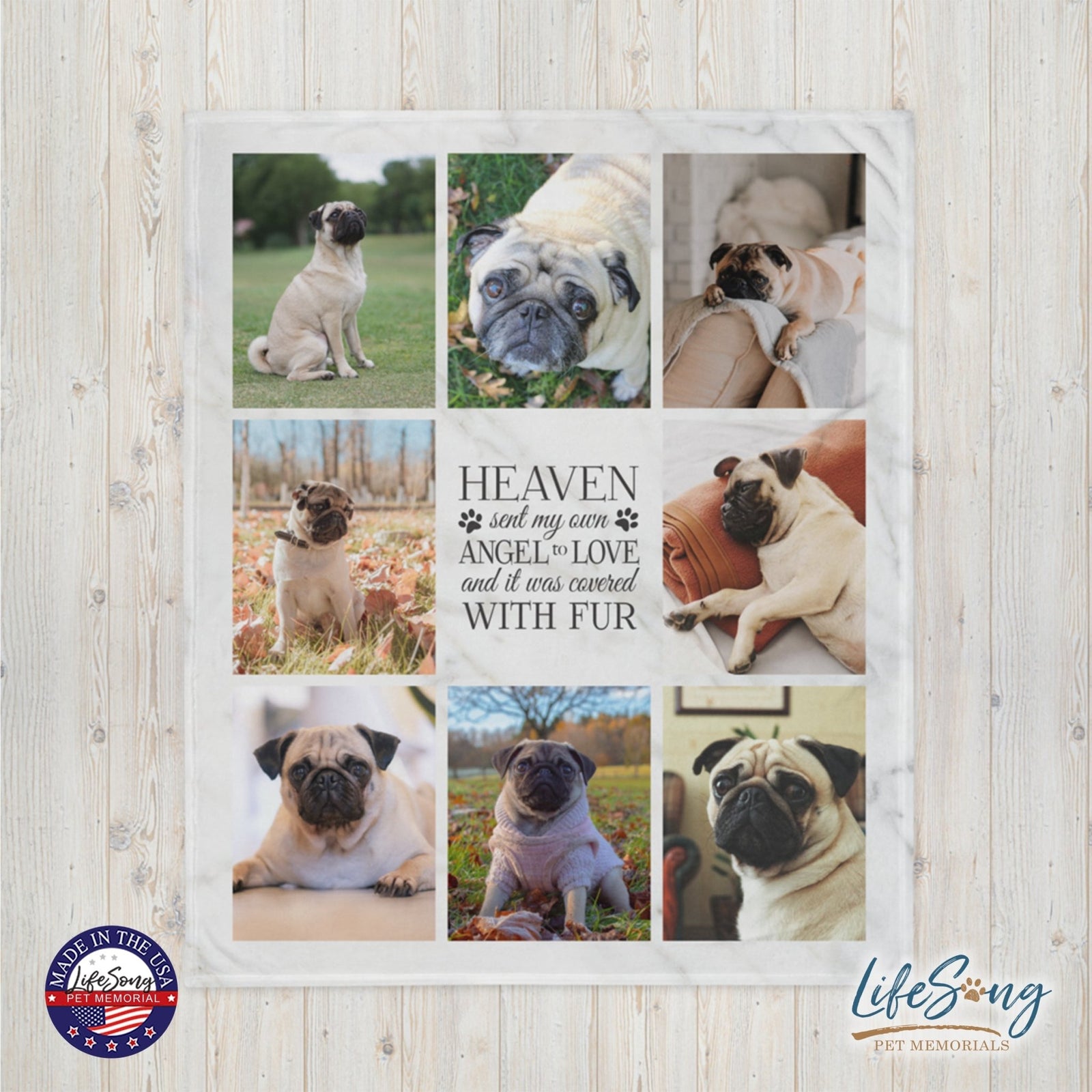 Personalized Pet Memorial Printed Throw Blanket - Heaven Sent My Own Angel - LifeSong Milestones