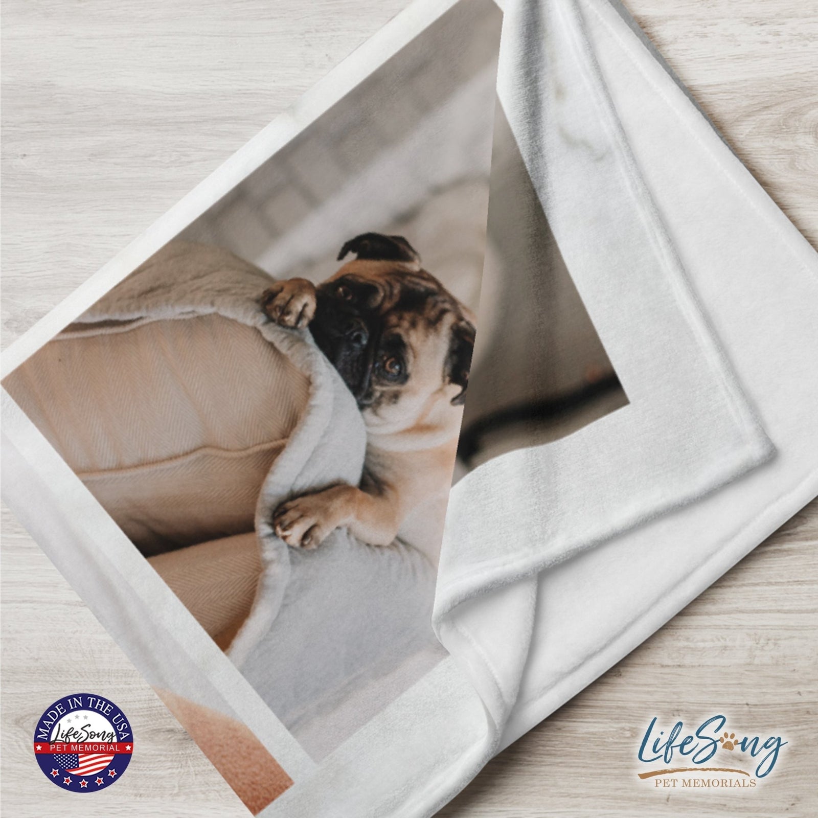 Personalized Pet Memorial Printed Throw Blanket - Heaven Sent My Own Angel - LifeSong Milestones