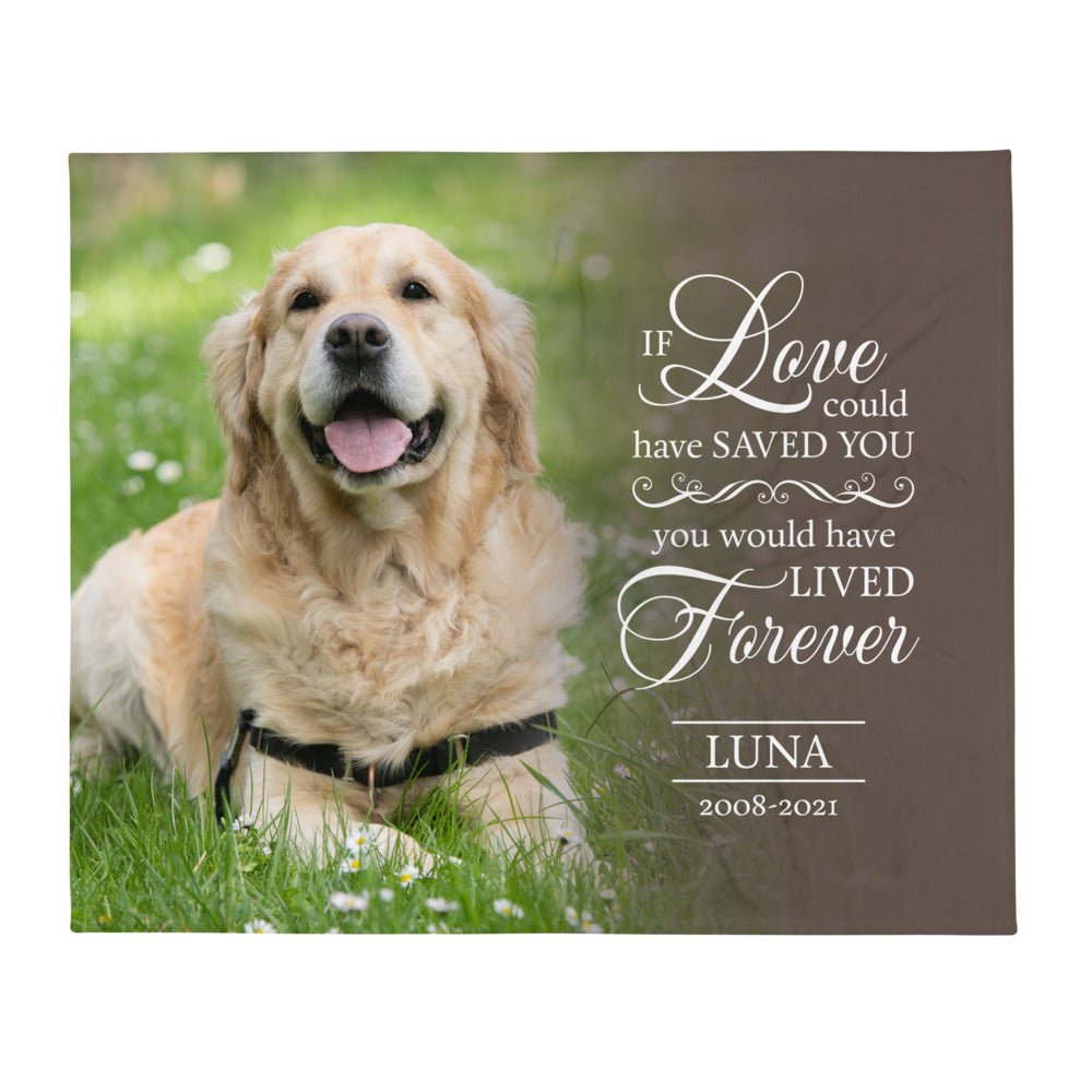 Personalized Pet Memorial Printed Throw Blanket - If Love Could Have Saved You - LifeSong Milestones