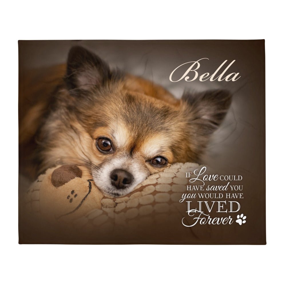 Personalized Pet Memorial Printed Throw Blanket - If Love Could Have Saved You - LifeSong Milestones