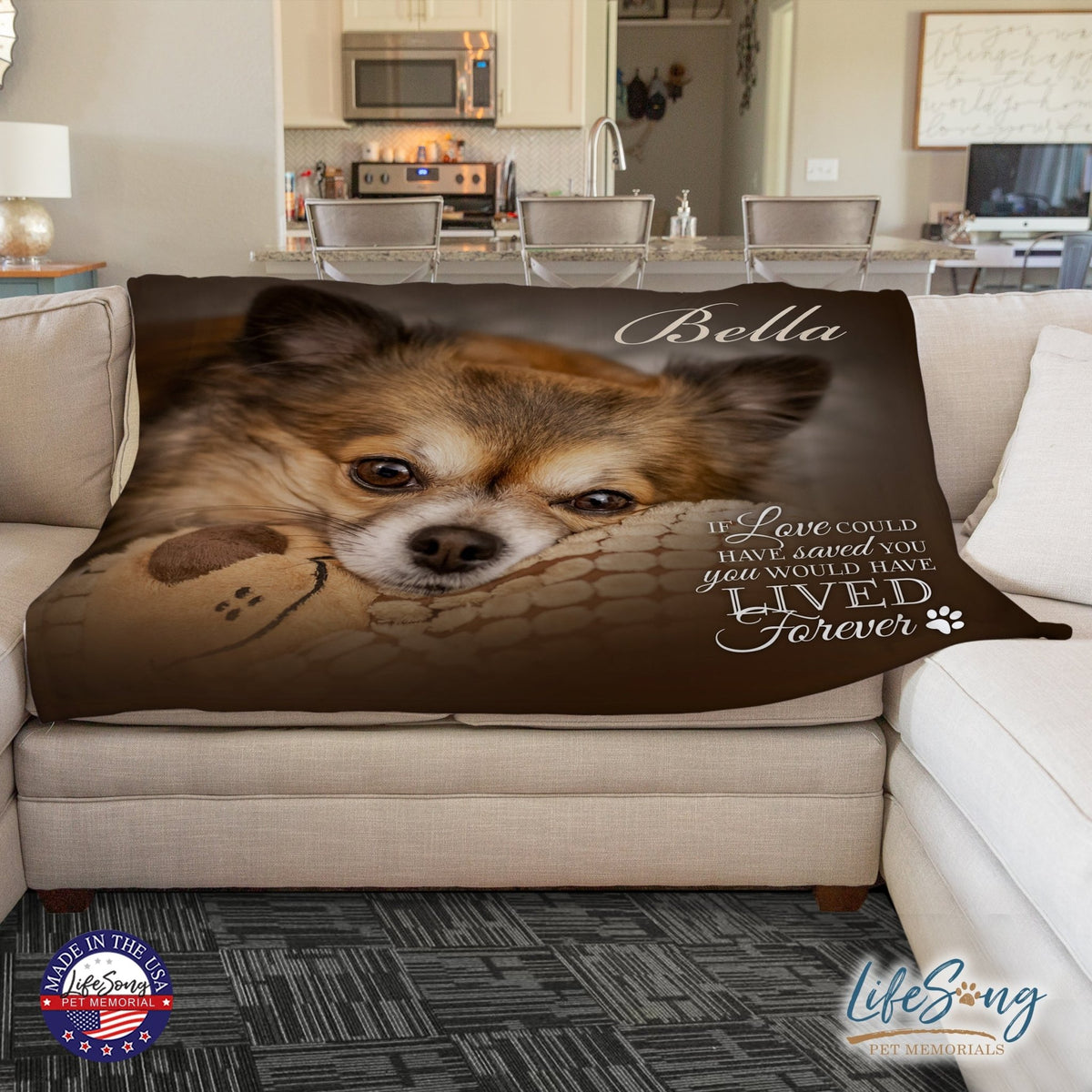 Personalized Pet Memorial Printed Throw Blanket - If Love Could Have Saved You - LifeSong Milestones