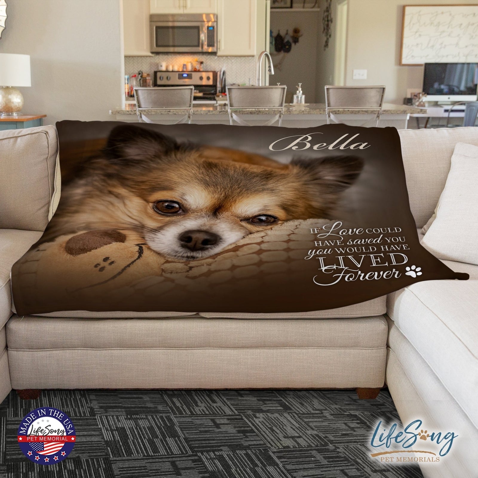 Personalized Pet Memorial Printed Throw Blanket - If Love Could Have Saved You - LifeSong Milestones