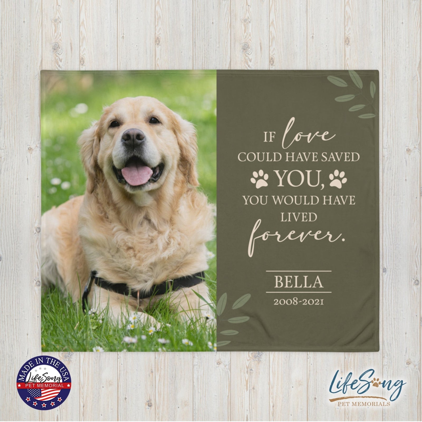 Personalized Pet Memorial Printed Throw Blanket - If Love Could Have Saved You - LifeSong Milestones