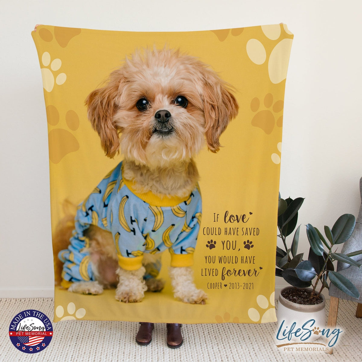 Personalized Pet Memorial Printed Throw Blanket - If Love Could Have Saved You - LifeSong Milestones