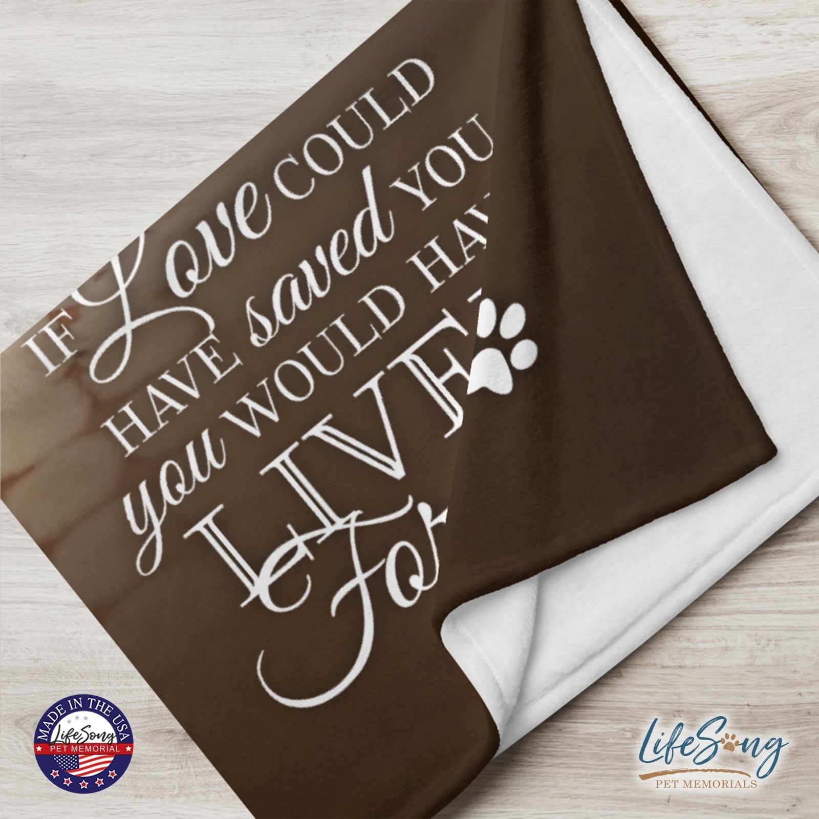 Personalized Pet Memorial Printed Throw Blanket - If Love Could Have Saved You - LifeSong Milestones