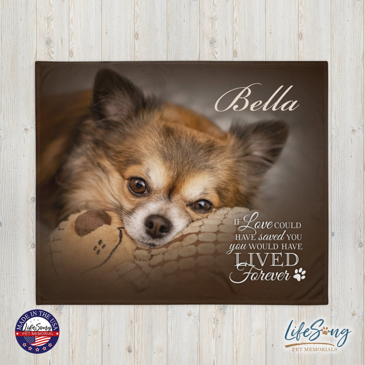 Personalized Pet Memorial Printed Throw Blanket - If Love Could Have Saved You - LifeSong Milestones