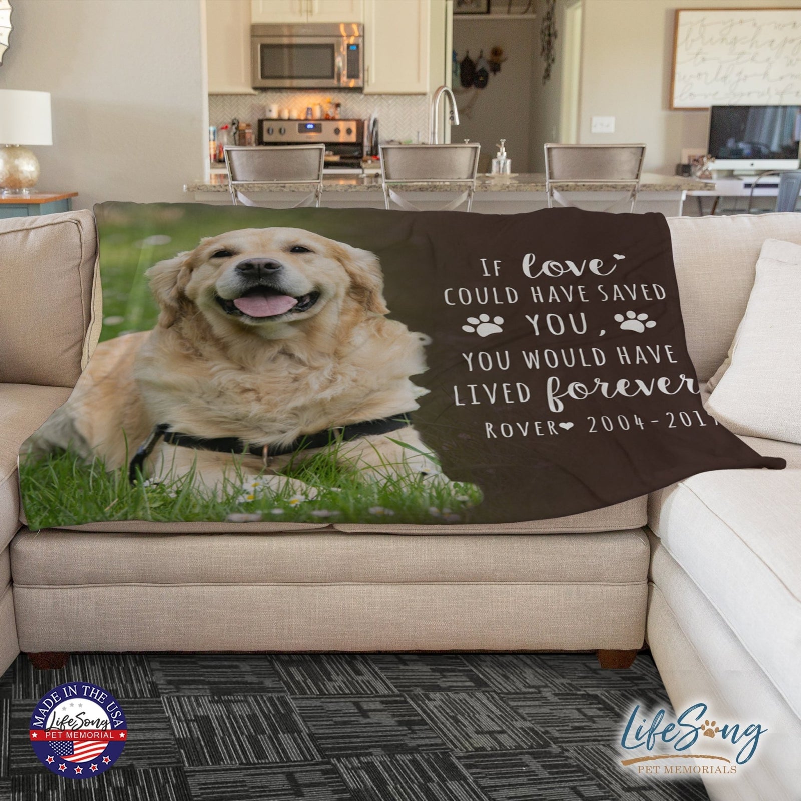 Personalized Pet Memorial Printed Throw Blanket - If Love Could Have Saved You - LifeSong Milestones